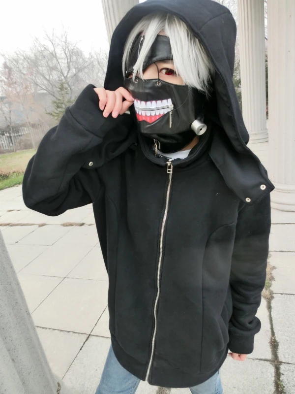 

Tokyo Ghoul Cosplay Costume Ken Kaneki Fashion Hoodie Sweatshirt Hoody Daily Anime Jacket Casual Coat