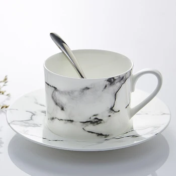 

Marbling Bone china coffee cup set European personality simple office ceramic coffee cup set creative afternoon tea drinking cup