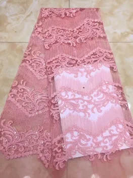 

African Tulle Lace Fabric 2018 African French Lace Fabric High Quality Multicolor Sequins Nigerian Embroidery Tulle French Lace