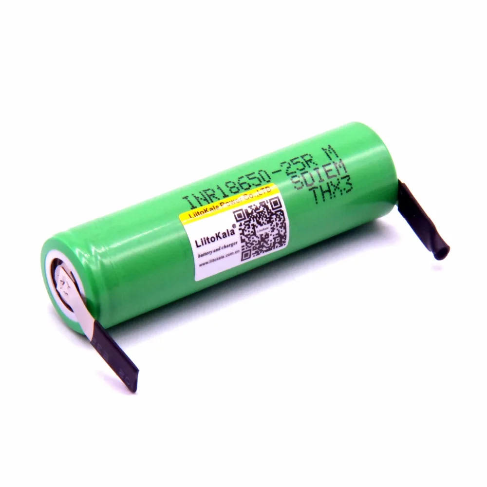 Оригинальный аккумулятор Liitokala 18650 2500 мАч INR18650 25R 20A разрядные литиевые батареи + DIY