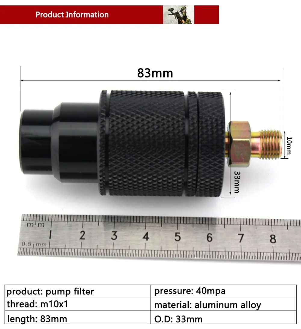 300 бар 4500PSI ручной насос высокого давления воздушный фильтр для пейнтбола PCP насос водоотделитель M10x1 Резьба 50 см шланг 8 мм