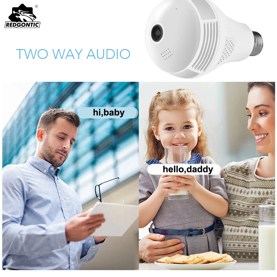 

10pcs 960P Wireless Panoramic Ip Vr Camera Wifi Bulb Light Camera Fisheye Camera 360 CCTV Camera Home Security Surveillance Cam