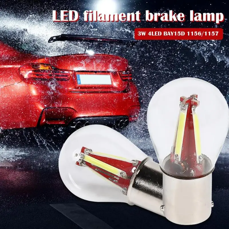 

4 Filament LED 1157 BAY15D Car Brake Stop Lamp Bulb 1156 BA15S Turn Signal Bulb White Red and Yellow Three Color Choices
