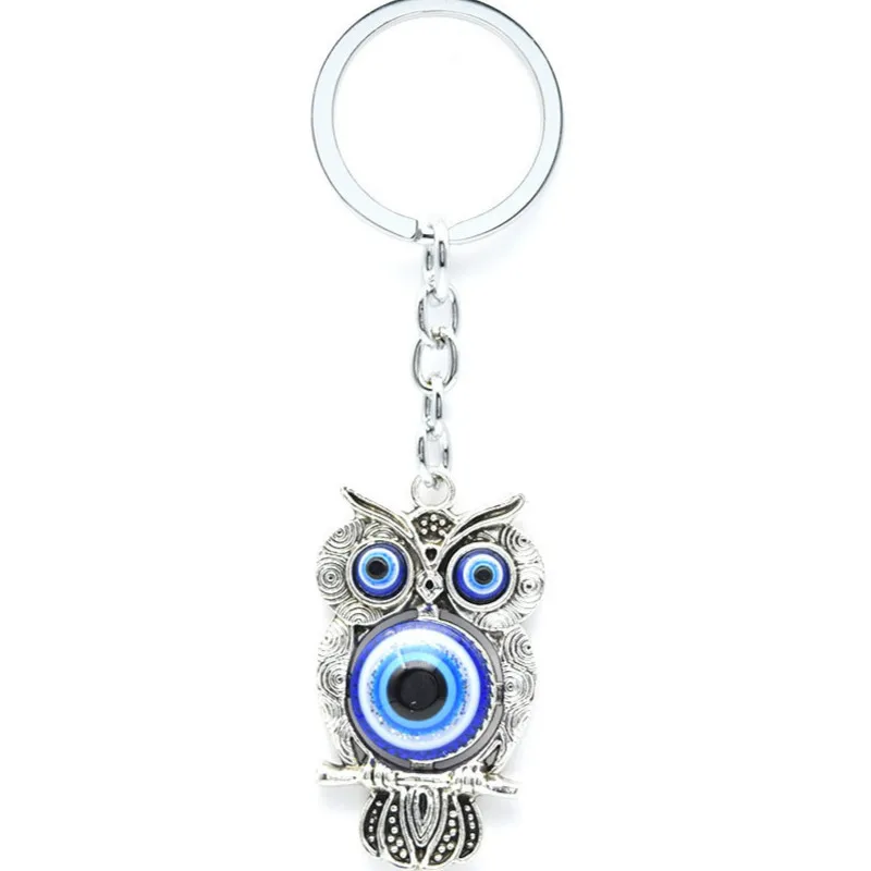

Creative Hang Bag Lovely blue eye Owl Keychain The Owl Car Accessories Fashion Lady Metal Key Chain