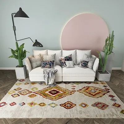 

Miracille Modern Animals Baby Rug Cartoon Tiger Elephant Printed Decorative Round Carpet Kid's Play Crawl Chair Mat