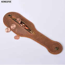 Genuine Leather Coin Purse Men Boston Racket Sap Jacksap Vintage Cowhide Self Defense Multi Function EDC Wallet Waist Money Bag