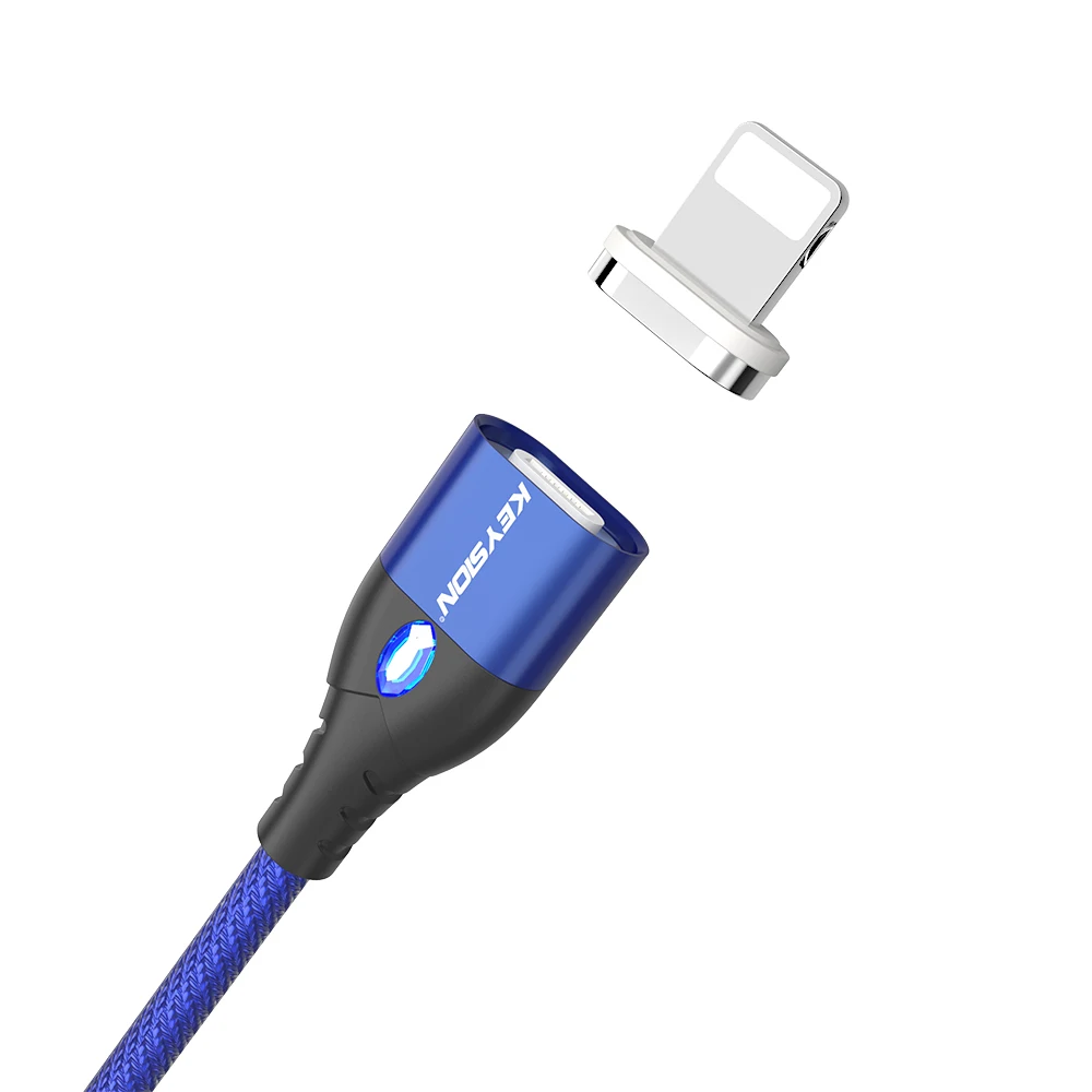 KEYSION 3A Магнитный кабель Micro usb type-C кабель для iPhone 1 м Быстрая зарядка USB C магнитное зарядное устройство для телефона samsung Xiaomi Cabo - Цвет: Синий