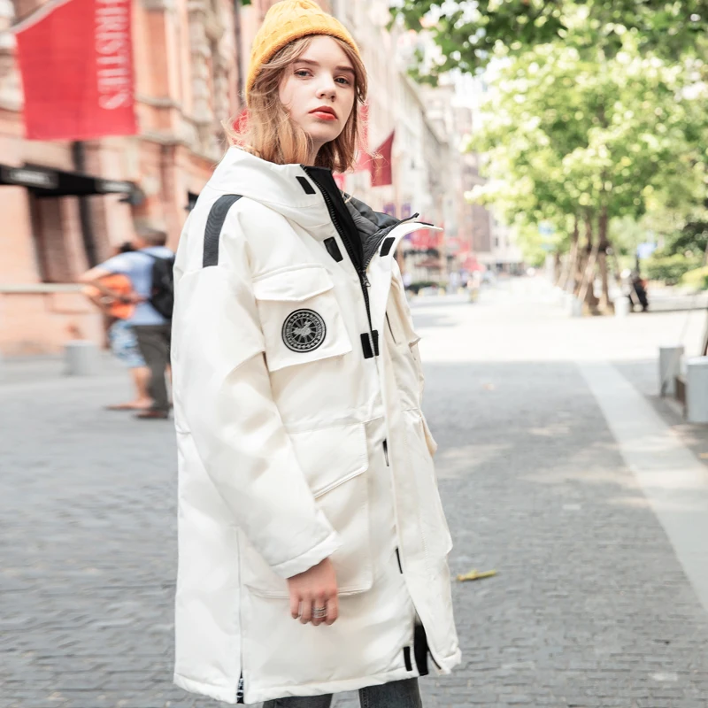 Women Winter Down Jacket Long Padded Coats For Female Zipper Loose Outwear Jackets Big Pockets Hooded Winter Coats AS041 (11)