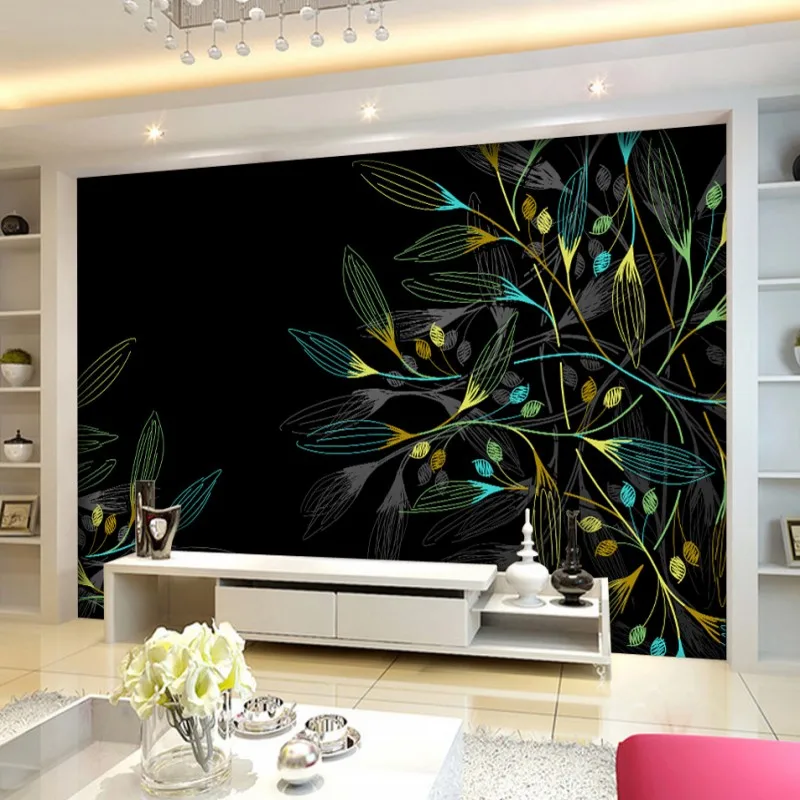 Online get cheap noir motif de papier peint aliexpress.com ... Papier peint blanc motif noir
