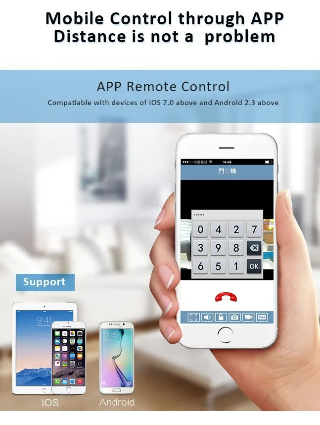 Wifi ip-камера видео дверной звонок беспроводной домофон поддержка 3g 4G IOS Android для iPad смартфон планшет управление