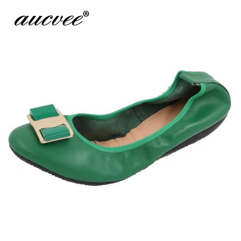 

2019 Spring Summer Sweet Shallow GOLD SILVER GREEN Color Flats Women Big Size 35-43 Bow Decoration slip-on Casual Shoes Woman