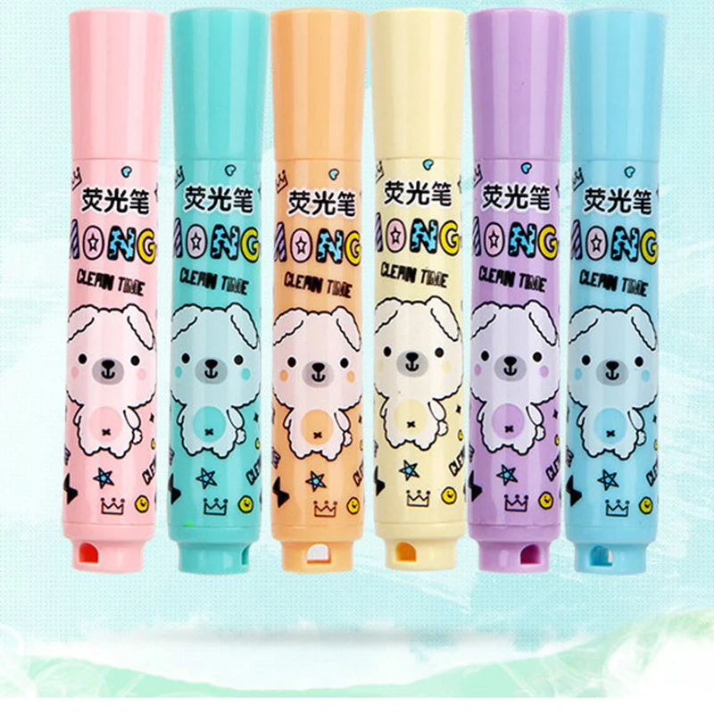

6pcs/Lot 6 Colors Highlighter Kawaii Separators Colored Chancery Invisible Liner Markers Art Markers ighlighters Pen