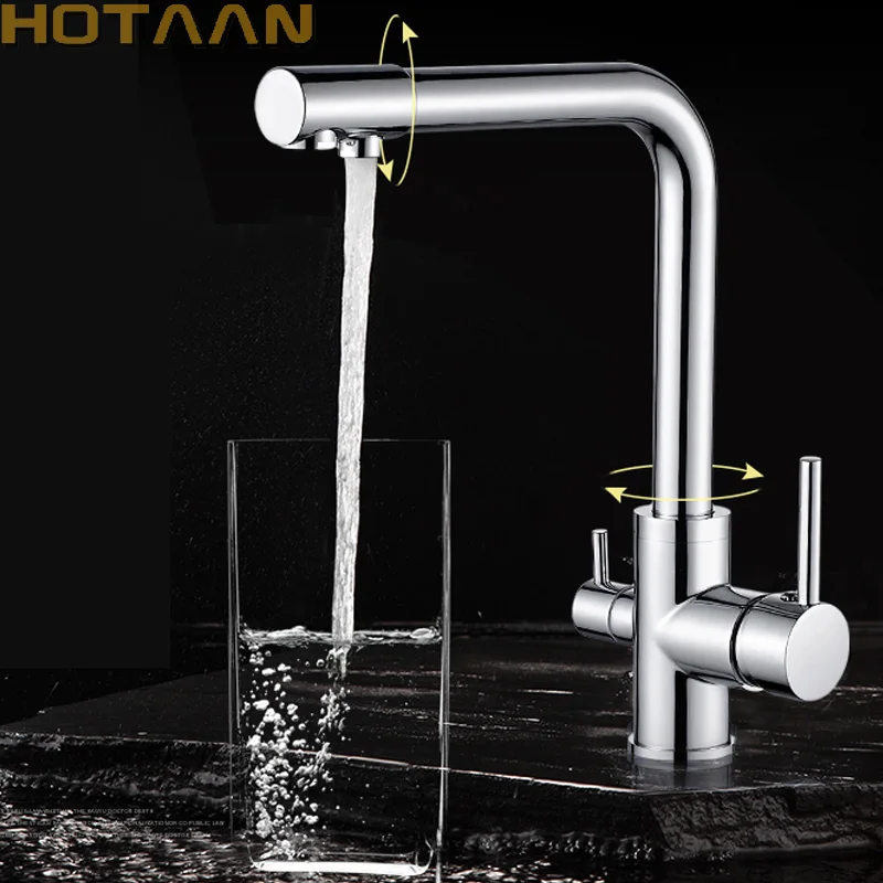  Free shipping Multifunctional New Chrome Pure Water Kitchen Sink Faucet Swivel Spout Mixer Tap With - 32815563992