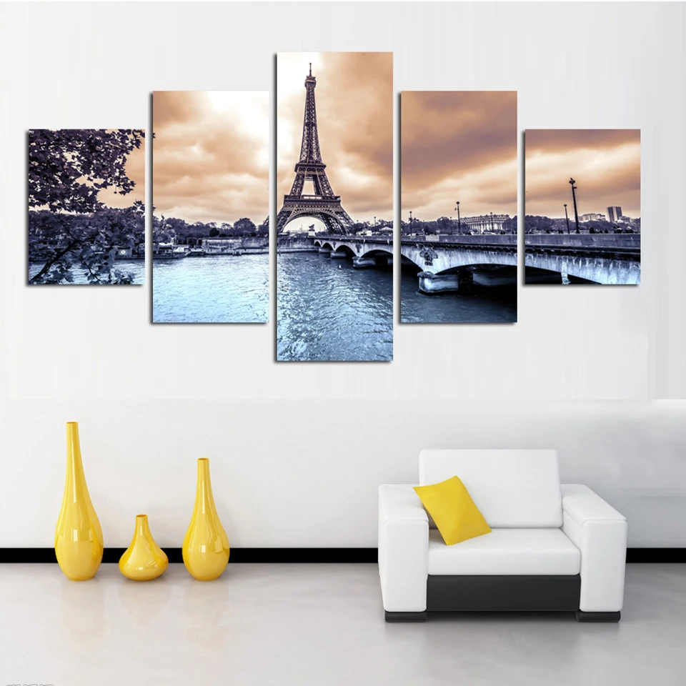 Vintage Home Decor Paintings On Canvas 5 Panel The European Cities Scenery Framework Pictures Posters Prints On The Wall Vintage Home Decor Paintings On Canvas 5 Panel The European Cities Scenery Framework Pictures Posters Prints On The Wall