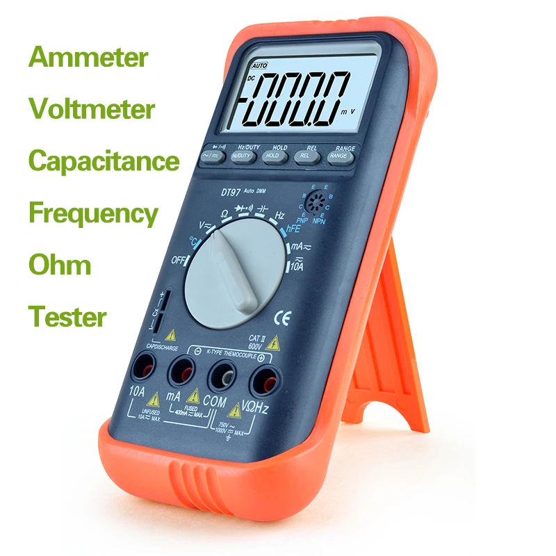 Auto Range Tester Multimeter Multimeter Backlight AC/DC Ammeter Voltmeter Ohm Capacitance Frequency Tester