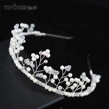 TOPQUEEN HP92 головной убор невесты для Свадебный венок невесты жемчужная Свадебная повязка на голову для свадьбы хрустальные женские аксессуары для волос