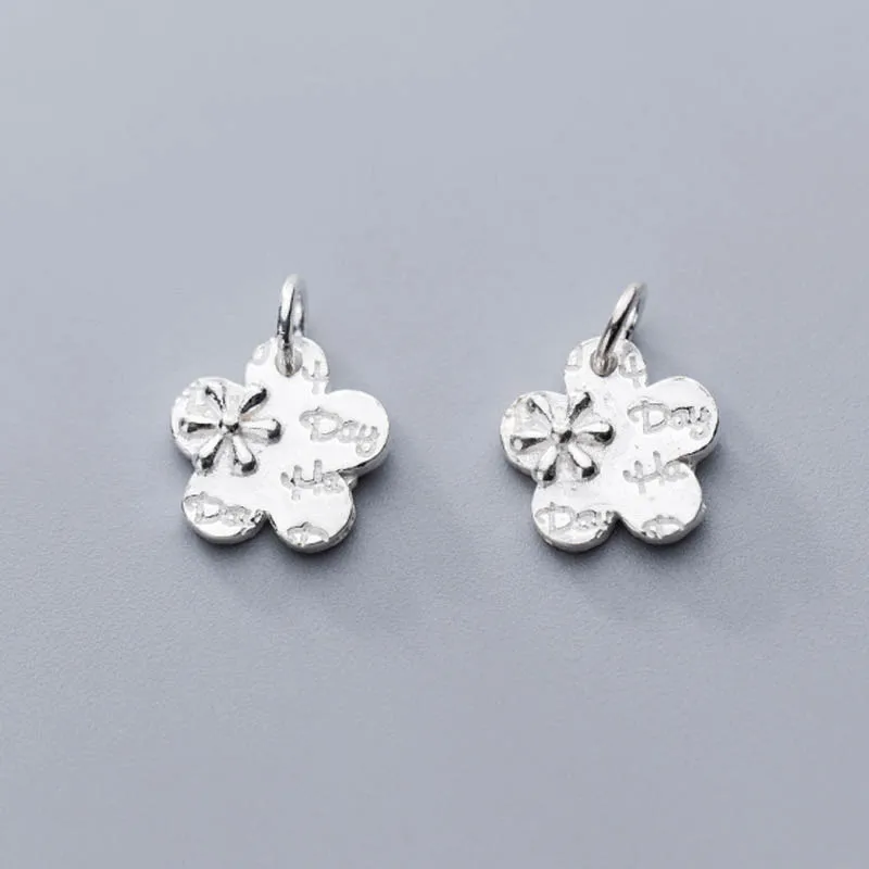 

100% 925 Sterling Silver Handcraft Flower Charms 14mm Fancy Women Necklace Bracelets Silver Pendants DIY Jewelry Making Findings
