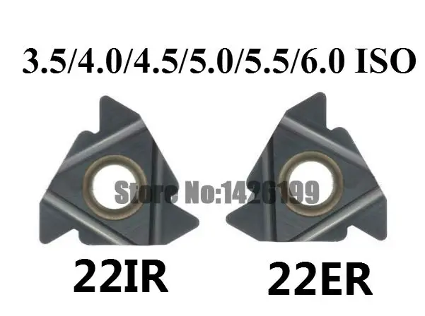 

10PCS 22ER 22IR 22NR AG60 AG55 3.5/4.0/4.5/5.0/5.5/6.0 ISO Indexable Tungsten Carbide Threading Lathe Inserts internal Metric