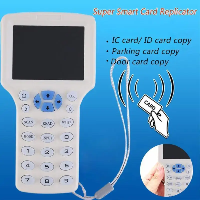 English USB 10 Frequency Programmer RFID Duplicator 13.56Mhz NFC Smart Chip Card Decoding Reader 125Khz Key Writer Copier