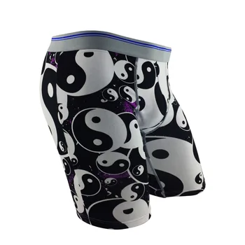

Unique Tai Chi Black White Sexy Cotton Boxer Shorts Plus Size Long Leg Men's Underwear Boxer Calzoncillo Hombre Boxer Breathable