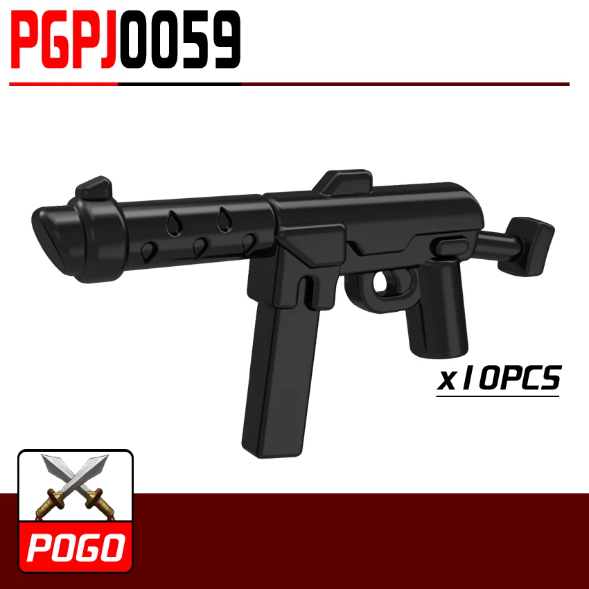 PG0059 10 шт. короткие пулемет мировой войны Книги об оружии SWAT для MINIFIG фигурки diy