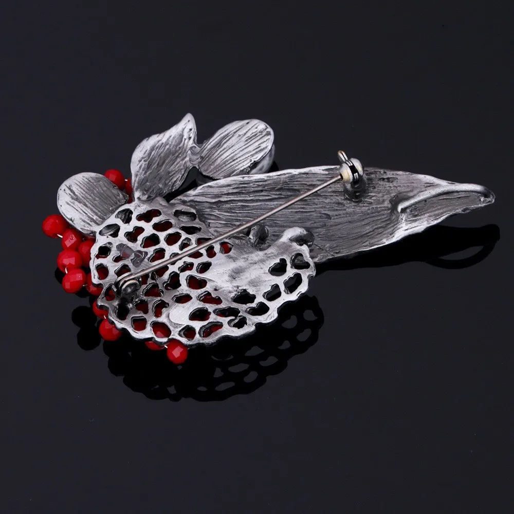 JUJIE Nature Stone Leaf Brooches For Women Fashion Flower Wedding Bouquets Lapel Pin Plant Vintage Brooch Pins Dropshipping