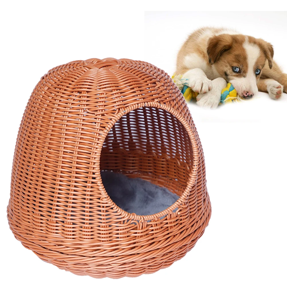 

Pet Nest Toy House Breathable Round Hand-Made Summer Natural Pet Nest Sleeping Bed Cooling Kennel Cat Dog Nest Cave Pet Supplies