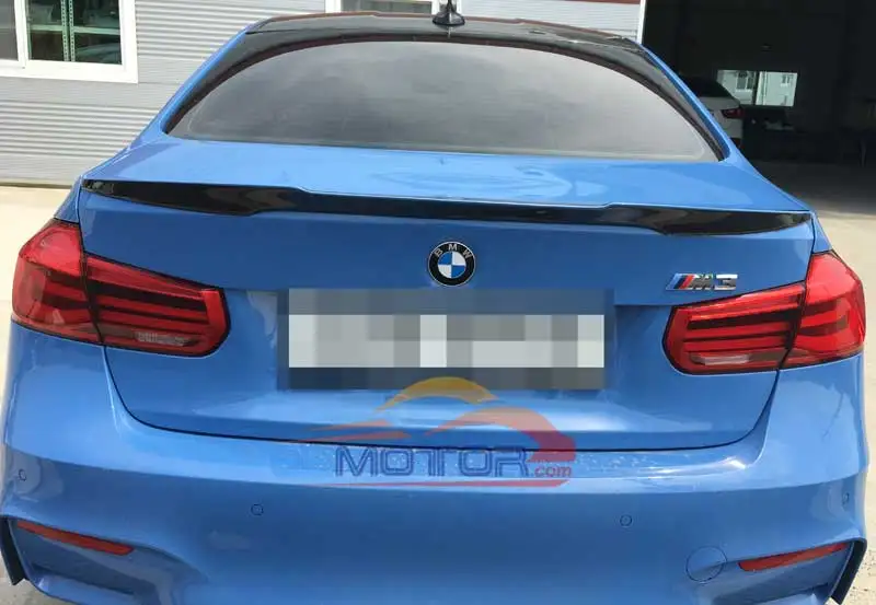Real carbon fiber V style trunk spoiler for BMW 3-Series F30 F80 M3 4D Sedan 2012UP