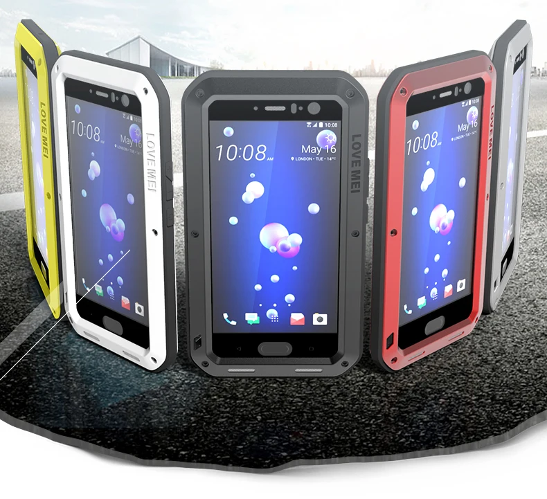 

LOVE MEI Metal Aluminum Case For HTC U11 Heavy Duty Armor Sports Shockproof Waterproof Powerful Phone Case For HTC M10 U12 Plus+