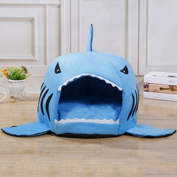 

Windproof Shark Shaped Dog House For Large Dogs Tent High Quality Cotton Small Dog Cat Bed Puppy House Pet Nest M L