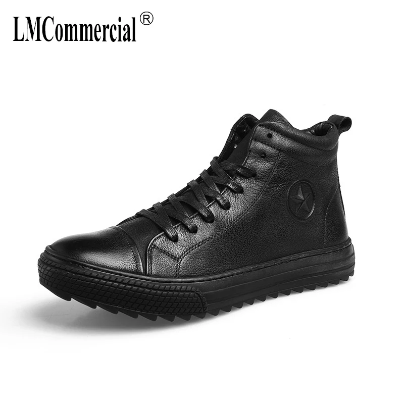 

autumn winter British retro men's shoes all-match cowhide boots men Genuine Leather Martin boots breathable sneaker boots men