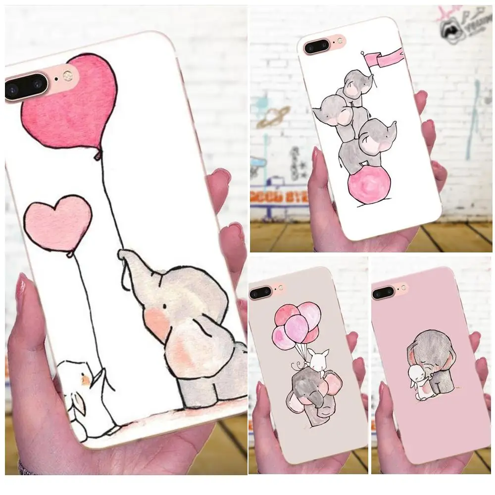 

Style Design Cell Phone Case For Xiaomi Note 3 4 Mi3 Mi4 Mi4C Mi4i Mi5 Mi 5S 5X 6 6X 8 SE A1 Max Mix 2 Cute Little Elephant