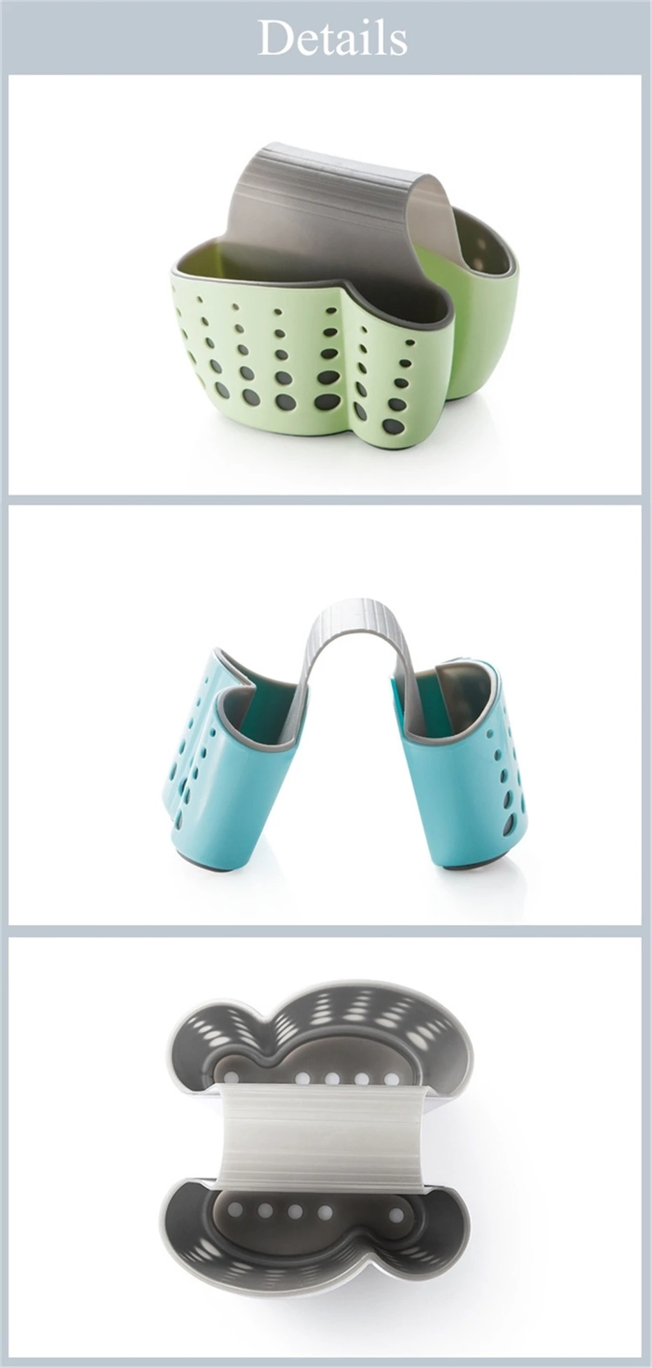 2 Sided Kitchen Sponge Drain Rack Sink Scouring Pad Hanging Storage Basket Cleaning Brush Holder Bathroom Organizer Soap Shelf3