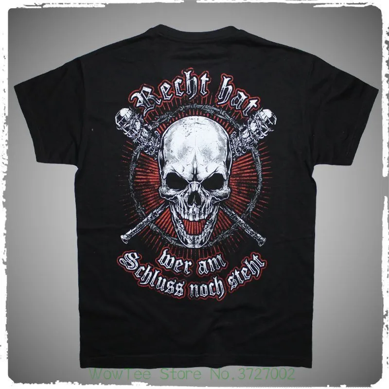 

B  Se Buben Club " Recht Hat Wer Am Schluss Noch Steht " Shirt Biker Hooligan T-shirt Men Short Sleeve Tshirt