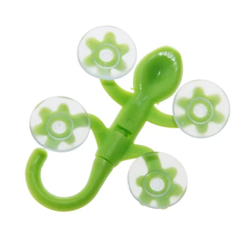 

1pc Gecko Shape Plastic Four Suction Cups Hook Wall Hanger Decoration Bathroom Hooks Random Color