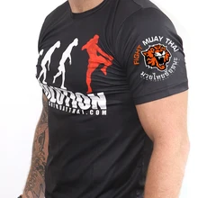 VSZAP фитнес быстросохнущая футболка для мужчин s Тигр Эволюция принт ММА борьба с коротким рукавом UFC Муай Тай Санда модная футболка для мужчин