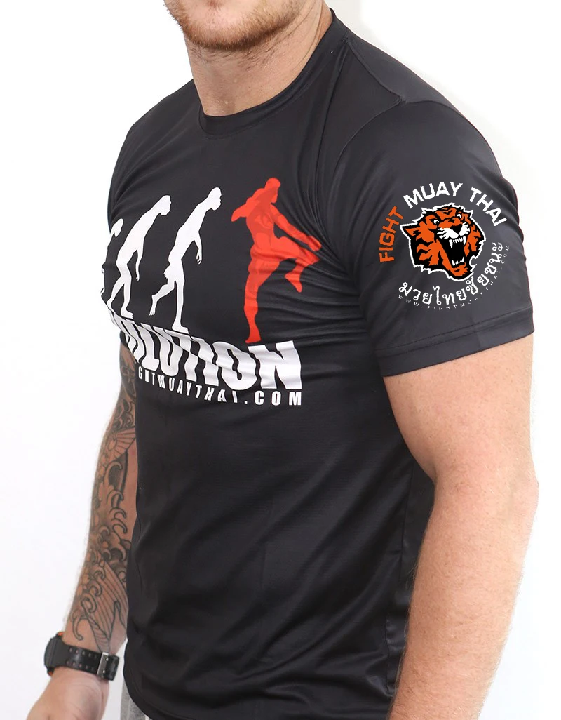 

VSZAP Fitness Quick-Drying T-shirt Mens Tiger Evolution Print MMA Fighting Short Sleeve UFC Muay Thai Sanda Fashion Tshirt Men