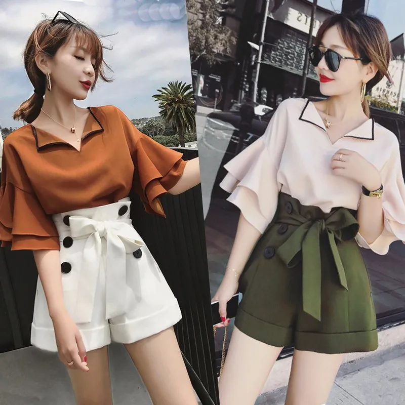 2 قطعة المرأة الصيف الشيفون القوس الخامس الرقبة دعوى مجموعة OL سيدة قصيرة بنطال ذو قصة أرجل واسعة السراويل بلون المحملات أعلى السترة العمل مكت... 2 قطعة المرأة الصيف الشيفون القوس الخامس الرقبة دعوى مجموعة OL سيدة قصيرة بنطال ذو قصة أرجل واسعة السراويل بلون المحملات أعلى السترة العمل مكت...