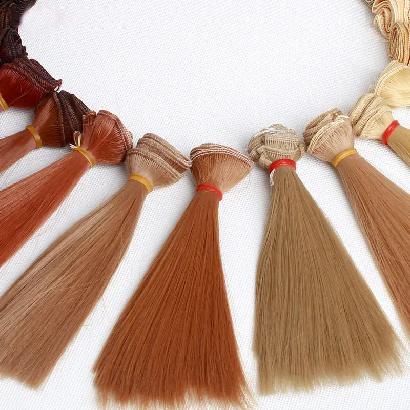 

1pcs 15*100cm Doll Accessories Straight Synthetic Fiber Wig Hair For Doll Wigs High-temperature Wire for BJD SD Russian Doll