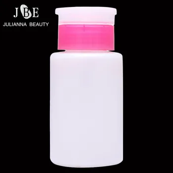 

150ml Empty Dispenser Pump Nail Art Polish Liquid Alcohol Remover Cleaner Plastic Press Bottle Makeup Nail Art Equipment Pink