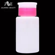 150ml Empty Dispenser Pump Nail Art Polish Liquid Alcohol Remover Cleaner Plastic Press Bottle Makeup Nail Art Equipment Pink