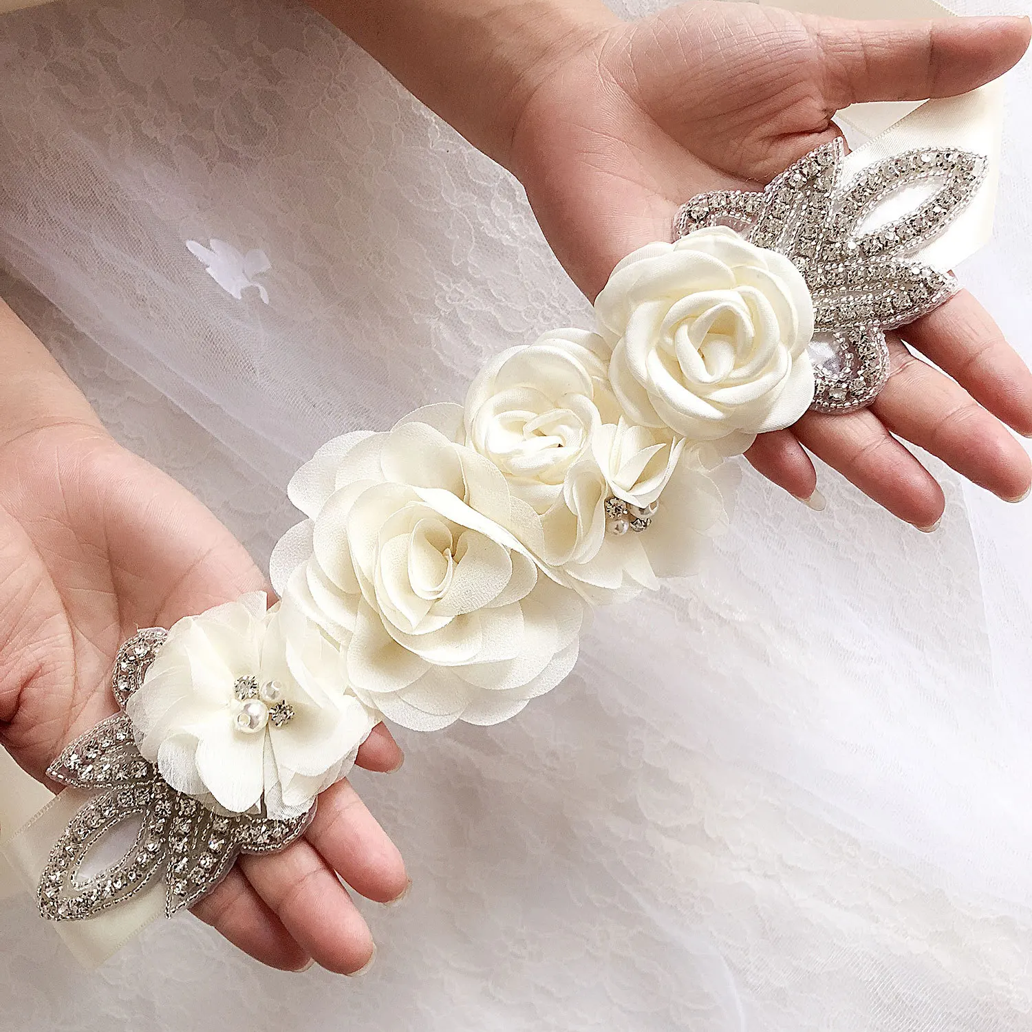 Розы ручной работы ленты пояса для женщин свадебные пояса самозавязывающийся горный хрусталь цветочные Bridemaid платье ремни