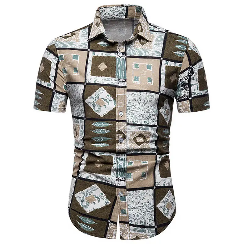 Мужская гавайская рубашка мужская повседневная camisa masculina с принтом пляжные рубашки с коротким рукавом летняя мужская одежда рубашки Азиатский Размер 5XL
