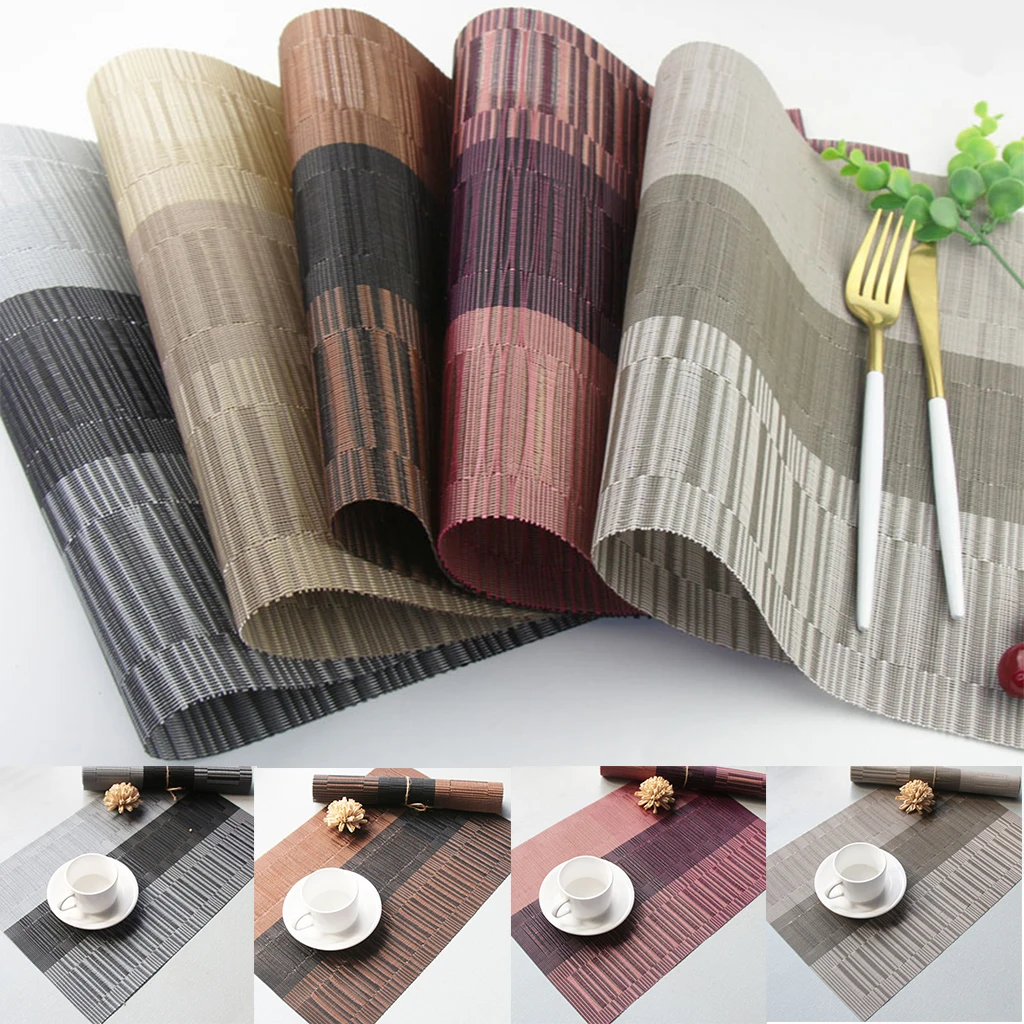 

PVC Environmental Protection Insulation Pad Waterproof Western Food Mat European Style Table Mats Resistance Bowl Dish Mats D40