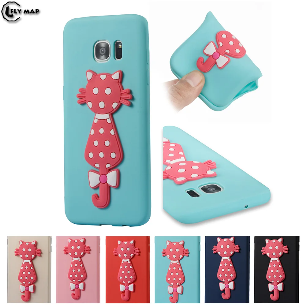 Cute Cat Case for Samsung Galaxy S7 Edge G935 G935F G935FD TPU Soft Silicone Phone Cover Shell SM-G935 SM-G935F SM-G935FD Case