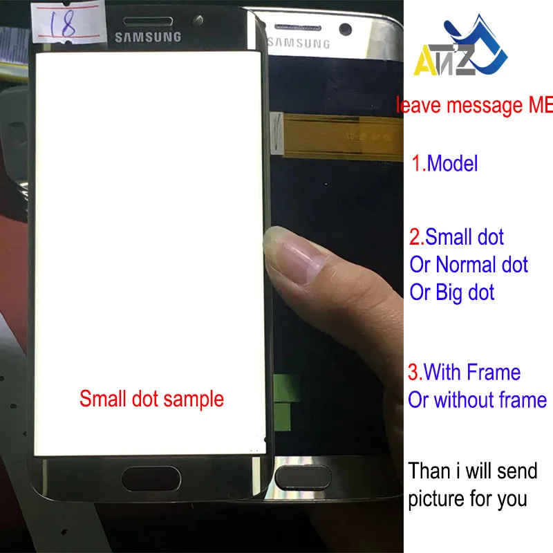 

An'Z For Samsung Galaxy S6 Edge Dark Sopt lcd G925F Dear Pixel G925A/I/T Dot screen original refurbish defect edge lcd display