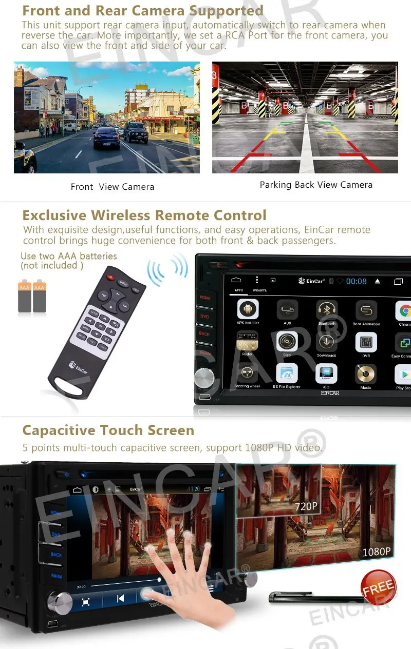 Flash Deal Wireless Reversing Camera + EinCar Android 6.0 Car DVD Player with Quad Core 7 inch Touch Screen Car Stereo GPS Navigation In Da 4