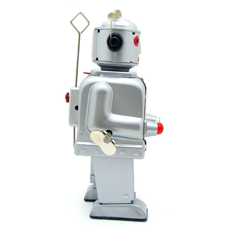 Ретро игрушки коллекции олова mkd3 Детская Металлическая ветер рисунок модели робот кукла ручной работы Утюг механических мистер робот с легким