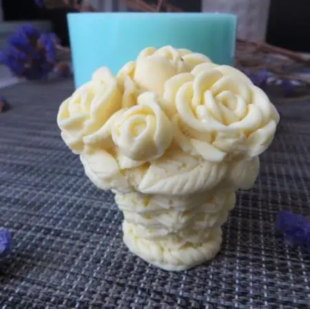 

PRZY HC0093 3D molds Flower basket flowers silicone soap mold flower candle aroma mould soap making moulds resin clay molds