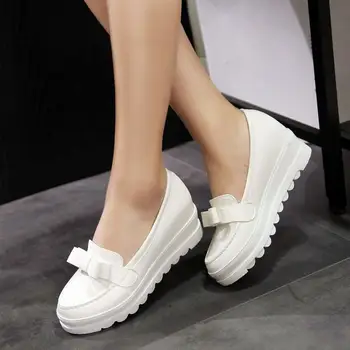 

2019 New Sweet Single Shoes with Butterfly Knot and Thick Sole Womens Shoes Custom Code 33 40 41 42 43